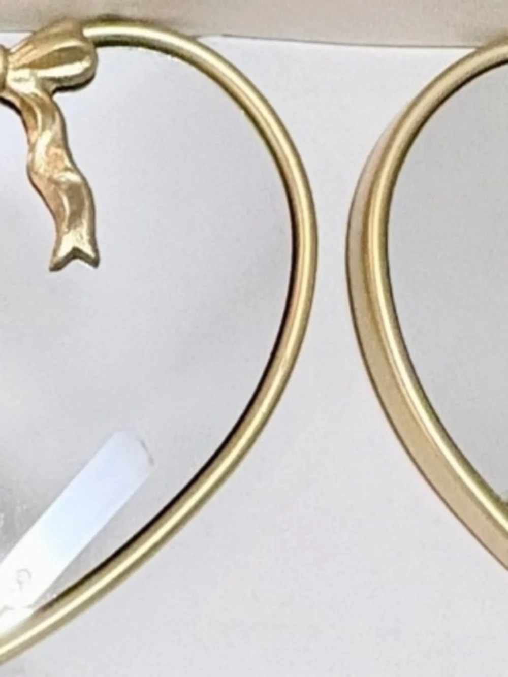Shabby Chic Gold Heart Mirror Trio with Bow Accent